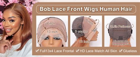 Amazon HUIWANYAN Honey Blonde Bob Wig Human Hair 13X4 HD Lace Front Wigs For Women 180