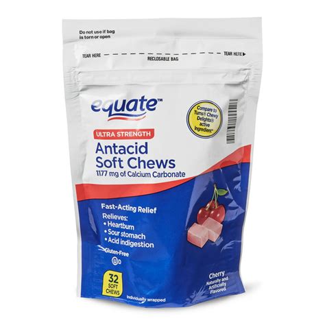 Equate Cherry Ultra Strength Antacid Heartburn Relief Soft Chews 32 Count