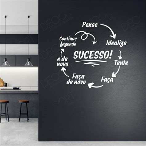 Adesivo De Parede Decorativo Frase Empresa Sucesso Motiva O