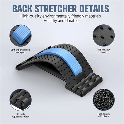 Back Stretcher Magnetotherapy Multi Level Adjustable Back Massager