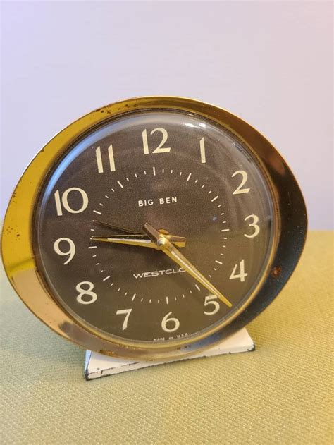 1960 S Westclox Big Ben Wind Up Alarm Clock Brown Face Etsy