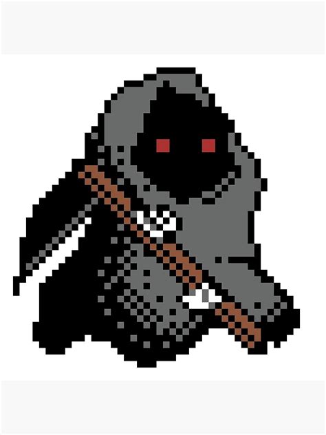 Grim Reaper Pixel Art Art Print For Sale By Mr Eva Redbubble