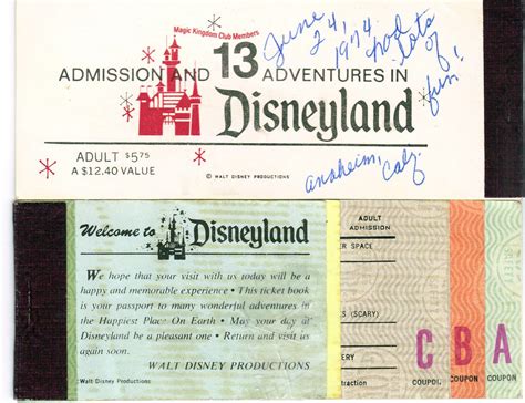 RARE Disneyland Ticket Book From 1974 This Is One Of Three Flickr