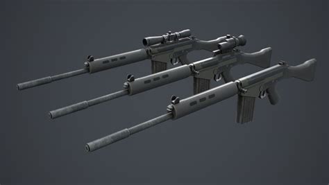 Fn Fal Pack D Model Turbosquid