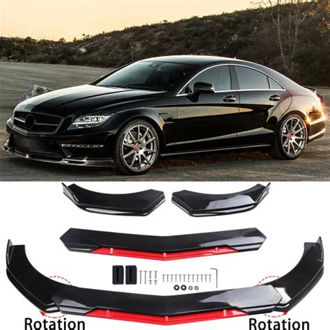 GLOSSY FRONT BUMPER Lip Splitter Spoiler Body Kit For Mercedes Benz E