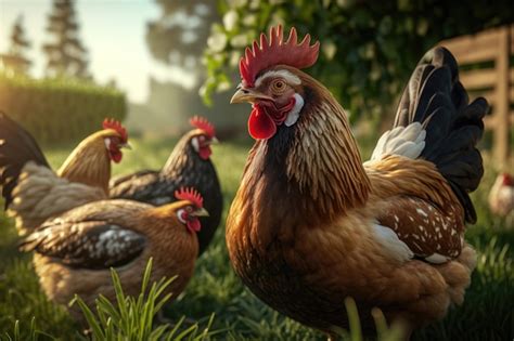 Premium Photo Chickens At A Traditional Freerange Poultry Farm A