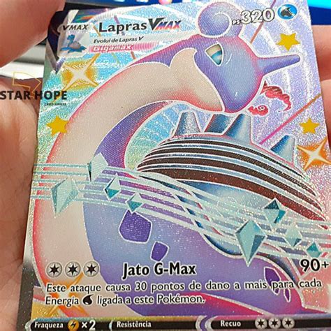 Carta Pokémon Lapras Vmax Shiny Coleção Destinos Brilhantes