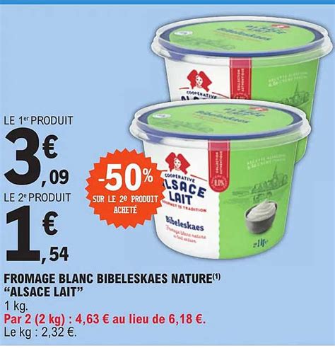 Promo Fromage Blanc Bibeleskaes Nature Alsace Lait Chez E Leclerc