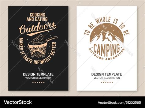 Set of camping poster design outdoor Royalty Free Vector