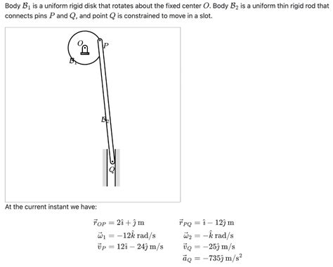 Solved Body B1 Is A Uniform Rigid Disk That Rotates About Chegg