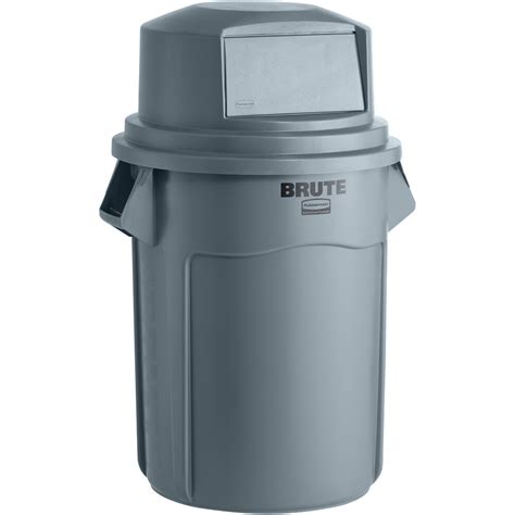 Rubbermaid Brute Gallon Gray Trash Can With Gray Round Dome Top