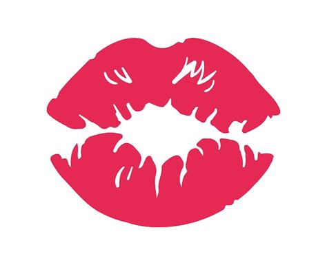 Signo de beso marca de lápiz labial labios rojos sexy silueta