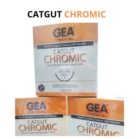 Catgut Chromic 2 0 3 0 Benang Dengan Jarum Isi 24 Pc GEA GCC3 Lazada