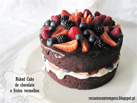 Recanto Tempero Naked Cake De Chocolate E Frutos Vermelhos