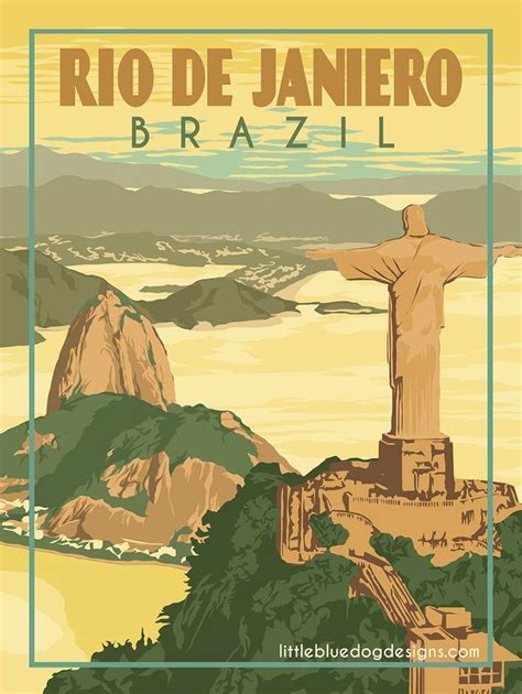 Rio De Janeiro Brazil Vintage Travel Poster Etsy Retro Travel