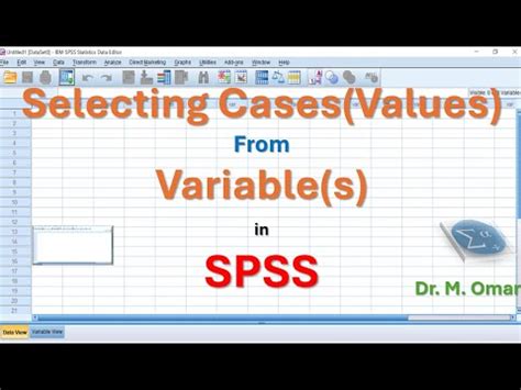 Selecting Cases Values From Variables In Spss Youtube