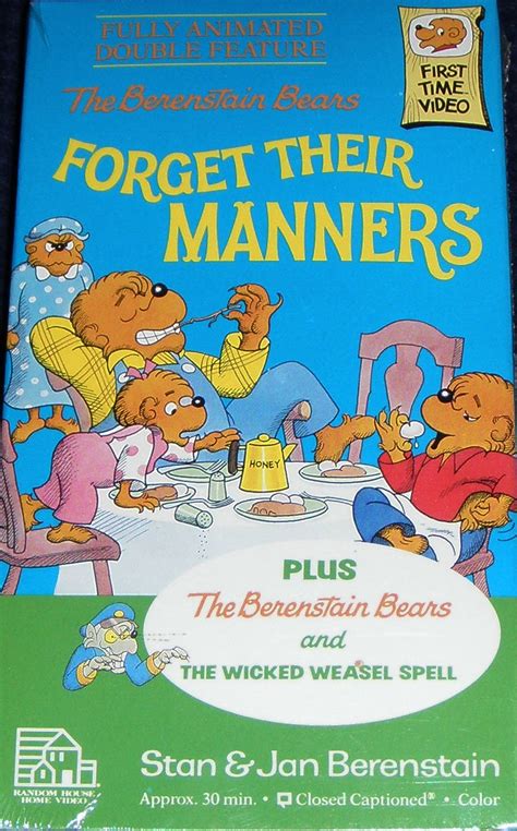 The Berenstain Bears Forget Their Manners [vhs] Amazon Es Películas Y Tv