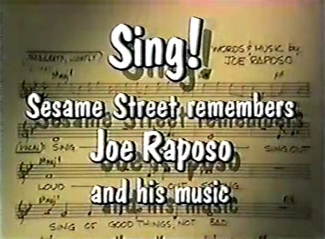 Sing! Sesame Street Remembers Joe Raposo and His Music | Muppet Wiki ...