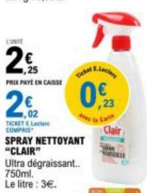 Promo Spray Nettoyant Clair Chez E Leclerc Icatalogue Fr