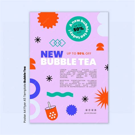 Premium Psd Flat Design Bubble Tea Template