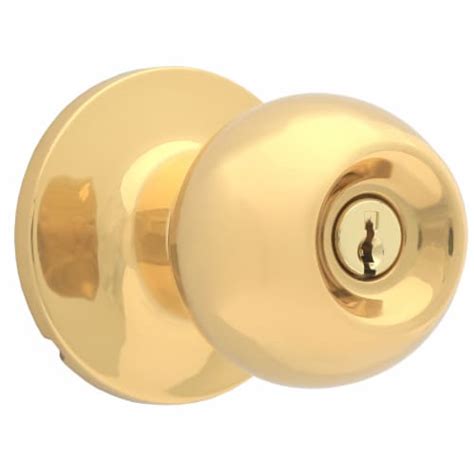 Atlas Ball Door Knob Entry - Polished Brass, 1 pc - Fry’s Food Stores