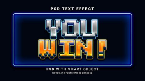 Premium PSD | You win game text effect