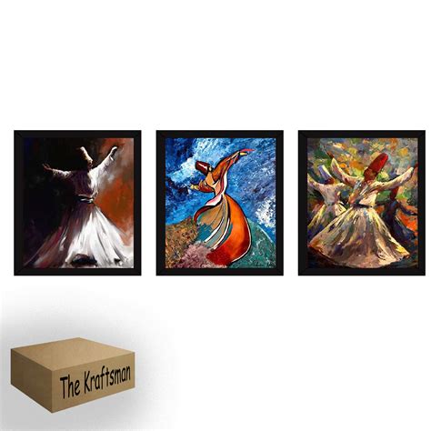 8x10 inch Sufi Wall Art Photo Frame Glass front 3 PCS Nature Picture