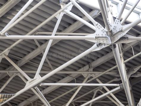 Structure of Steel Roof Frame for Building Construction. Stock Photo ...