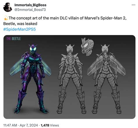 Marvel's Spider-Man 2 Leaks: Beetle Concept Art