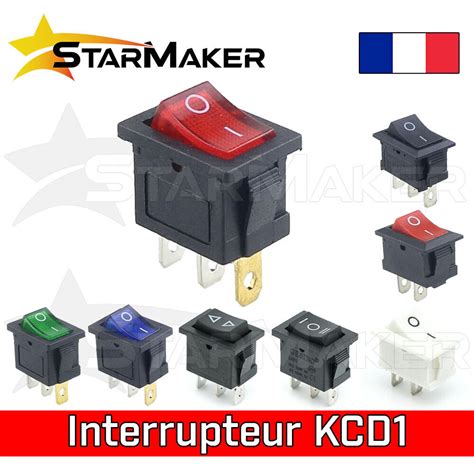 KCD1 Interrupteur à bascule lumineux 15x21 mm 230V 6A 2 3 positions