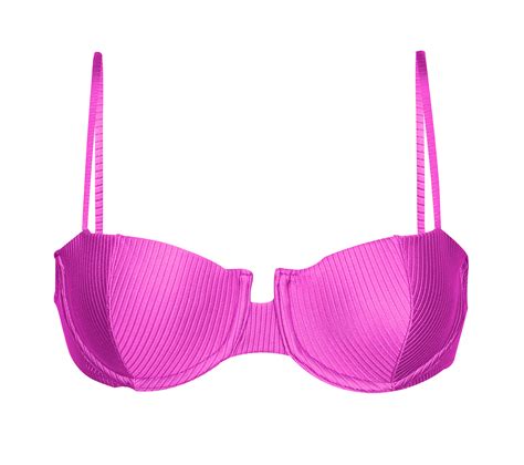 Textured Pink Magenta Balconette Bikini Top Top Eden Pink Balconet