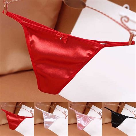 Dl Sexy Womens Silky Satin G String Bikini Thongs Panties T Back Underwear M Xxl Shopee