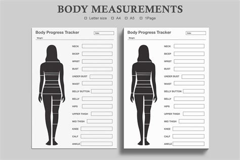 Body Measurement Tracker Graphic by watercolortheme · Creative Fabrica