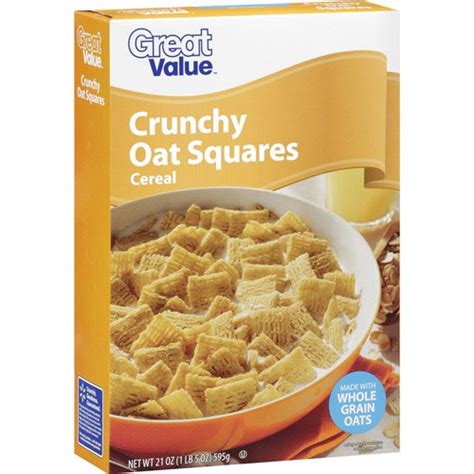 Great Value Crunchy Oat Squares Cereal 21 Oz