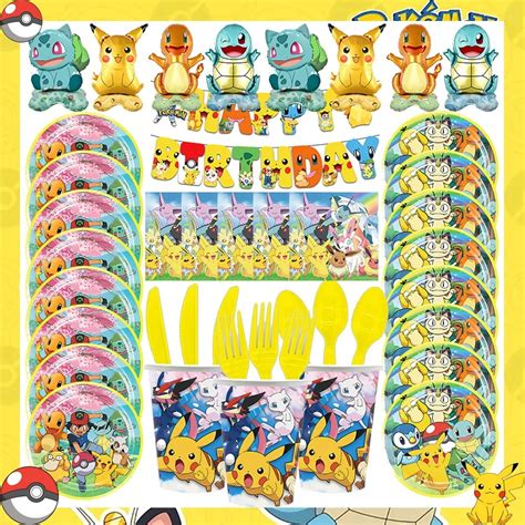 Pokemon Birthday Party Decorations POKEMON GO Paper Napinks Cups Plates ...