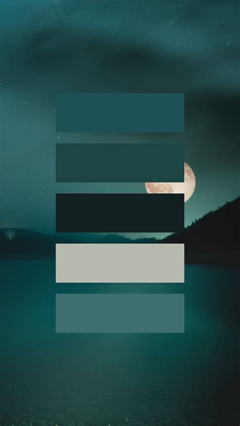 Full Moon Over The Mountain Lake Color Palette 356 In 2024 Dark Color