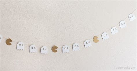 Pacman Halloween Garland with Free Silhouette Cut Files - One Dog Woof