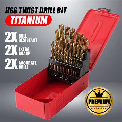 25pcs Hss Twist Drill Bit Set Chrome For Metal And Wood Cobalt Steel