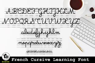 French Cursive Lined Font By Antarart Creative Fabrica