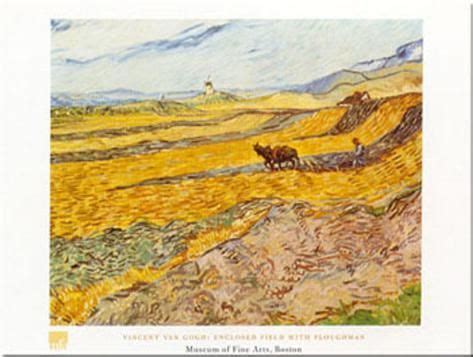 Art Print Field With Ploughman Art Print By Vincent Van Gogh By