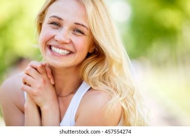 Smiling Blonde Naked Shoulders Stock Photo Shutterstock