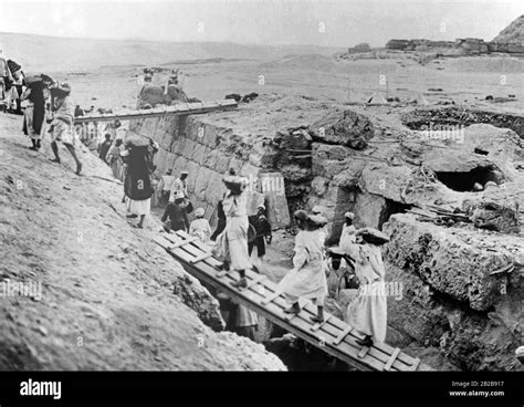 Archaeological excavation in Egypt under the direction of Hugo Ibscher ...