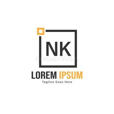 initial nk logo template  modern frame minimalist nk letter logo