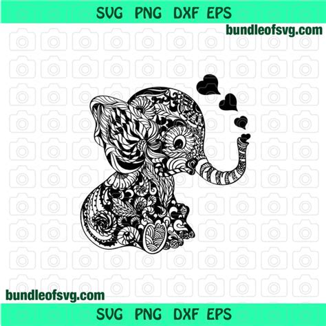 Silhouette Summer Svg Elephant Clipart Mandala Svg For Cricut Animal