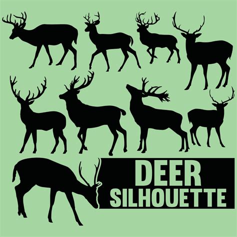 Collection Of Deer Silhouette Vector 10570878 Vector Art At Vecteezy