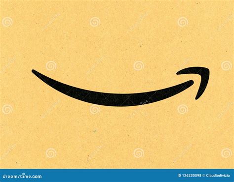 Amazon logo on packet editorial stock photo. Image of online - 126230098