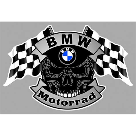 BMW Mottorad Skull Flags Laminated Decal Cafe Racer Bretagne