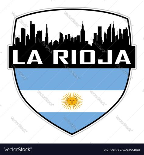 La rioja skyline silhouette argentina flag travel Vector Image