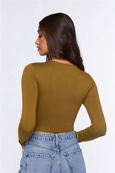 Ruched Cutout Crop Top