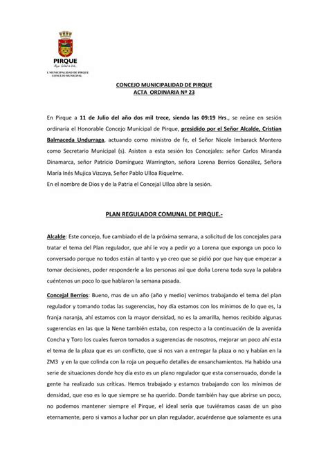 Pdf Plan Regulador Comunal De Pirque Transparencia Pirque Cl Actas